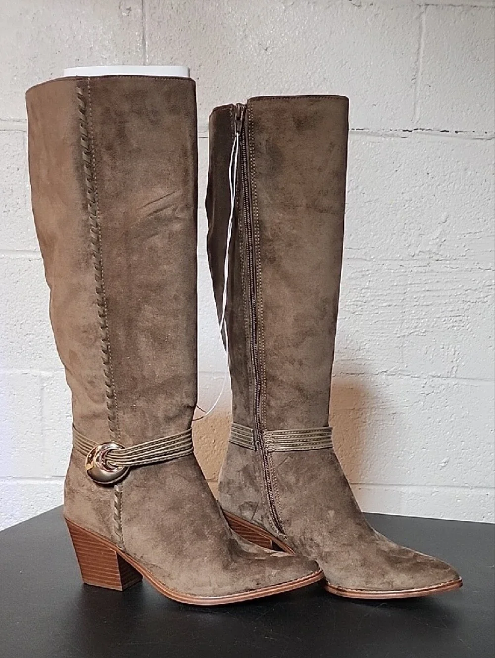 Universal Thread Rio Taupe Over-the-Knee Suede Block Heel Boots